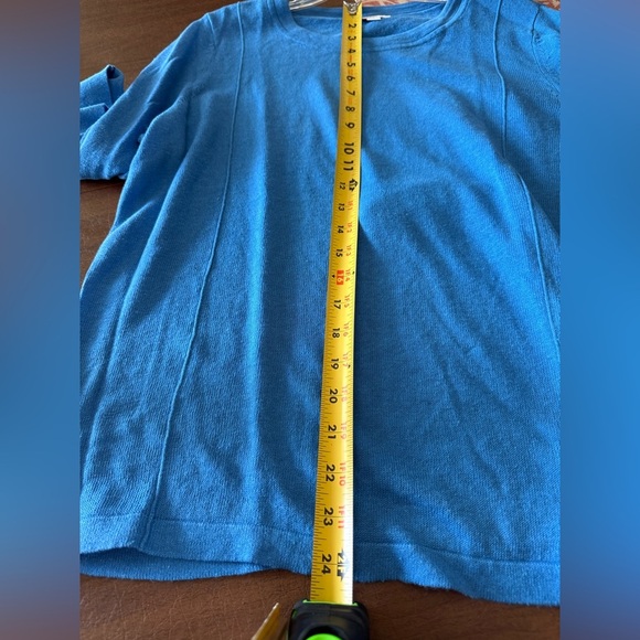 NWOT J.Jill Blue Crew Neck Linen-Cotton Blend Sweater SZ M - Picture 13 of 13